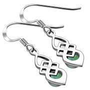 Turquoise Celtic Silver Earrings Set - e309